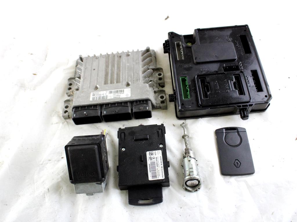 237101454R KIT ACCENSIONE AVVIAMENTO RENAULT MEGANE SW 1.5 D 81KW 6M 5P (2012) RICAMBIO USATO CON CENTRALINA MOTORE, BLOCCHETTI ACCENSIONE APERTURA CON DOPPIA CHIAVE A SCHEDA 285909828R 284B17288R 8200604932