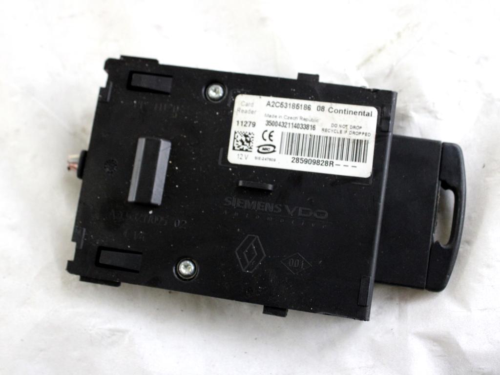 237101454R KIT ACCENSIONE AVVIAMENTO RENAULT MEGANE SW 1.5 D 81KW 6M 5P (2012) RICAMBIO USATO CON CENTRALINA MOTORE, BLOCCHETTI ACCENSIONE APERTURA CON DOPPIA CHIAVE A SCHEDA 285909828R 284B17288R 8200604932