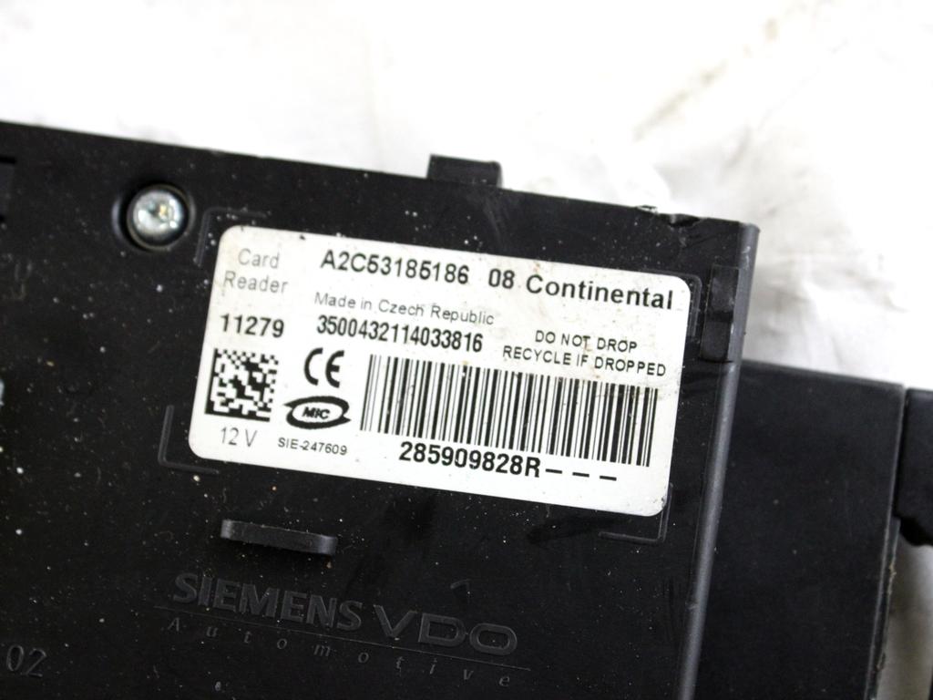 237101454R KIT ACCENSIONE AVVIAMENTO RENAULT MEGANE SW 1.5 D 81KW 6M 5P (2012) RICAMBIO USATO CON CENTRALINA MOTORE, BLOCCHETTI ACCENSIONE APERTURA CON DOPPIA CHIAVE A SCHEDA 285909828R 284B17288R 8200604932