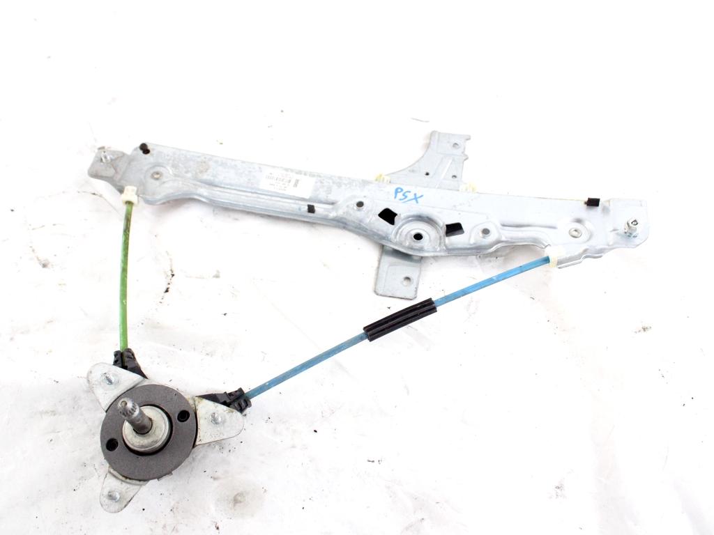 9673153980 MECCANISMO ALZA-VETRO ALZA-CRISTALLO PORTA POSTERIORE SINISTRA MANUALE PEUGEOT 208 1.4 D 50KW 5M 5P (2014) RICAMBIO USATO