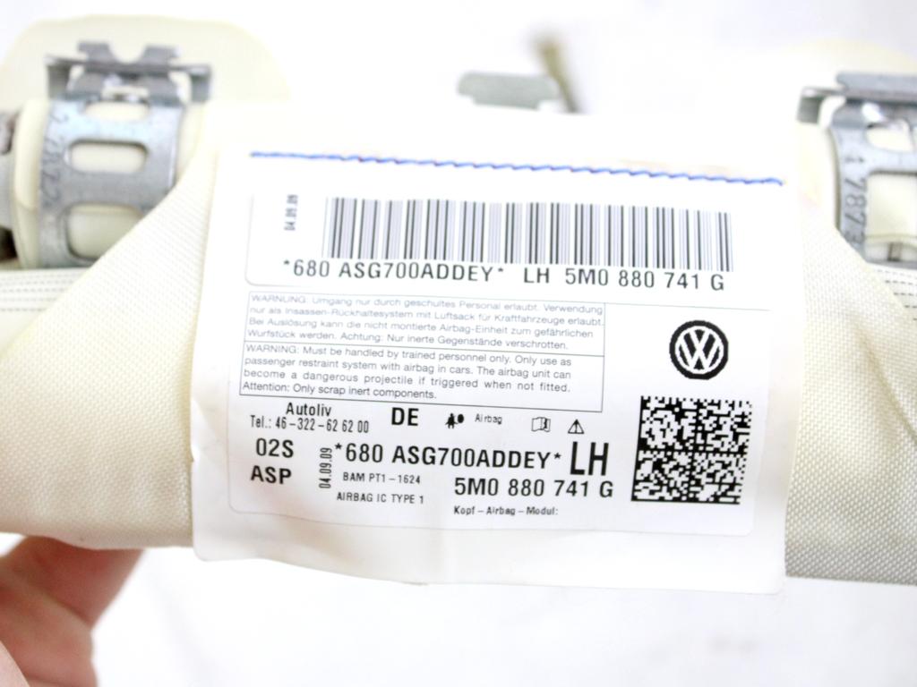 5M0880741G AIRBAG LATERALE A TENDINA LATO SINISTRO VOLKSWAGEN GOLF PLUS 1.4 B 90KW 6M 5P (2009) RICAMBIO USATO