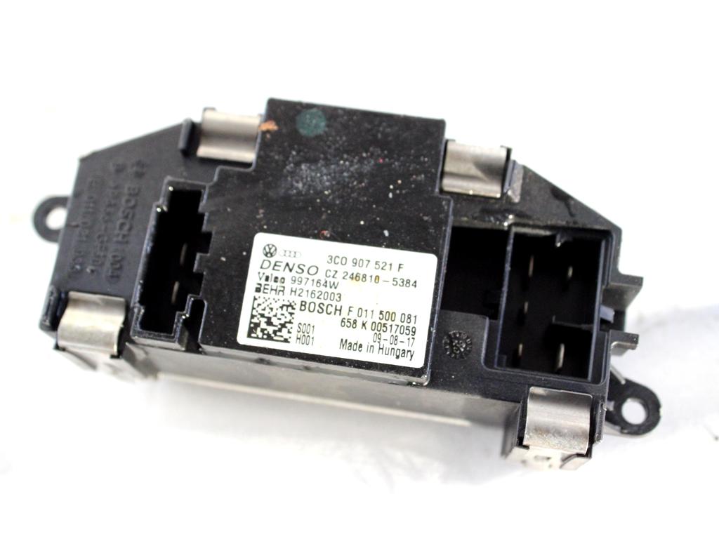 3C0907521F RESISTENZA RISCALDAMENTO CLIMATIZZATORE VOLKSWAGEN GOLF PLUS 1.4 B 90KW 6M 5P (2009) RICAMBIO USATO