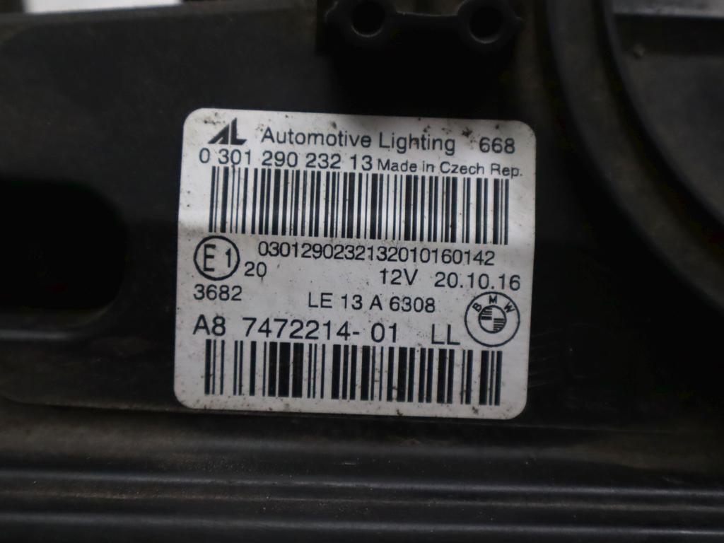 63117391402 FARO FANALE ANTERIORE DESTRO LED BMW SERIE 2 216D F45 ACTIVE TOURER 1.5 D 85KW 6M 5P (2015) RICAMBIO USATO SCOCCA E LENTE TRASPARENTE DANNEGGIATI