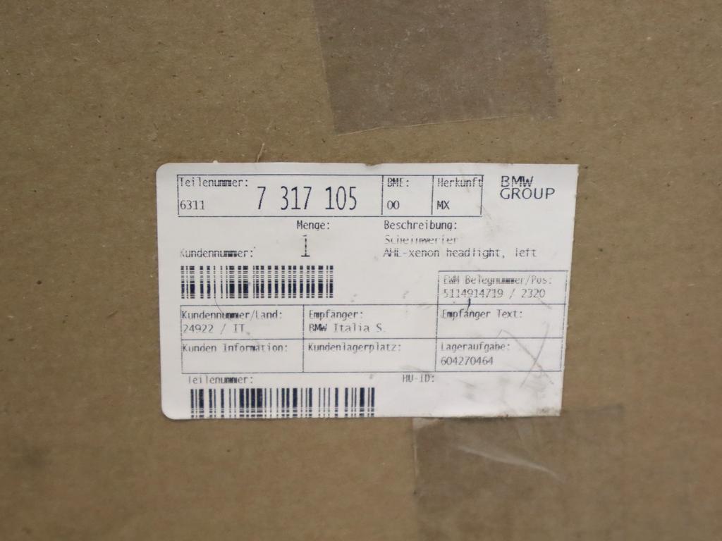 63117317105 FARO FANALE ANTERIORE SINISTRO BMW SERIE X5 F15 3.0 D AUT 160KW (2016) RICAMBIO USATO LENTE TRASPARENTE DANNEGGIATA