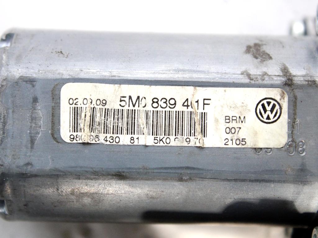 5M0839461 MOTORINO MECCANISMO ALZA-VETRO ALZA-CRISTALLO PORTA POSTERIORE SINISTRA VOLKSWAGEN GOLF PLUS 1.4 B 90KW 6M 5P (2009) RICAMBIO USATO 5M0839401F