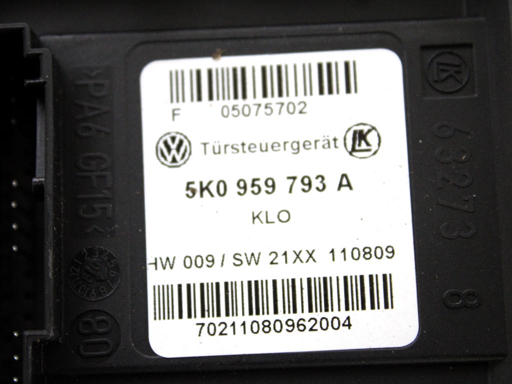 5M0837461 MOTORINO MECCANISMO ALZA-VETRO ALZA-CRISTALLO PORTA ANTERIORE SINISTRA VOLKSWAGEN GOLF PLUS 1.4 B 90KW 6M 5P (2009) RICAMBIO USATO 5M1837401Q