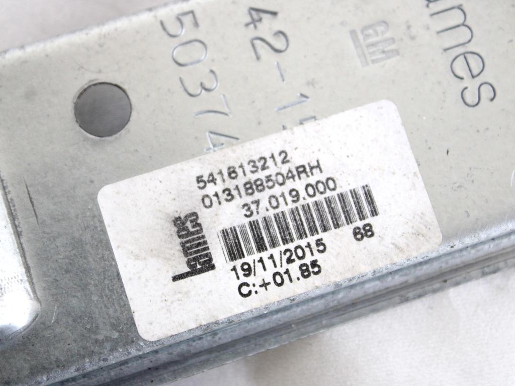 13188504 MECCANISMO ALZA-VETRO ALZA-CRISTALLO PORTA POSTERIORE DESTRA MANUALE OPEL CORSA E 1.2 B 51KW 5M 5P (2016) RICAMBIO USATO