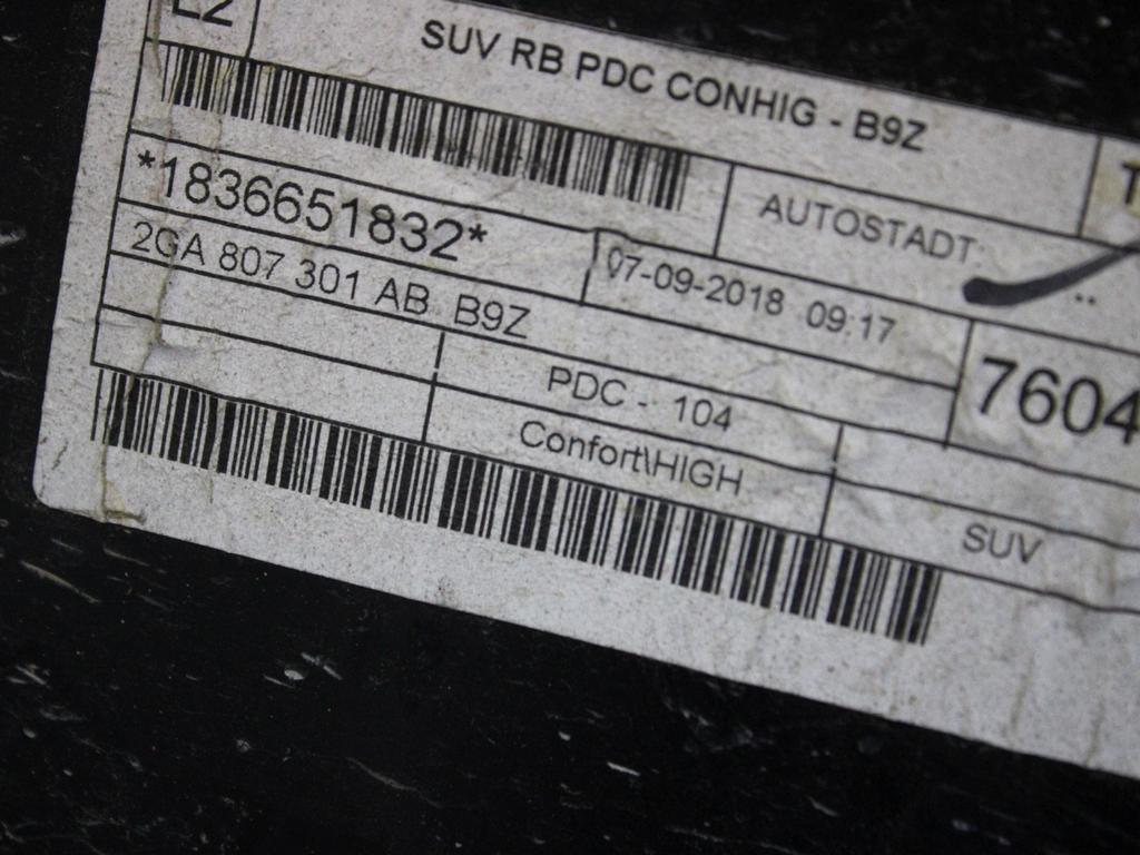 2GA807301AB PARAURTI POSTERIORE VOLKSWAGEN T-ROC 1.0 B 85KW 6M 5P (2018) RICAMBIO USATO DANNEGGIATO