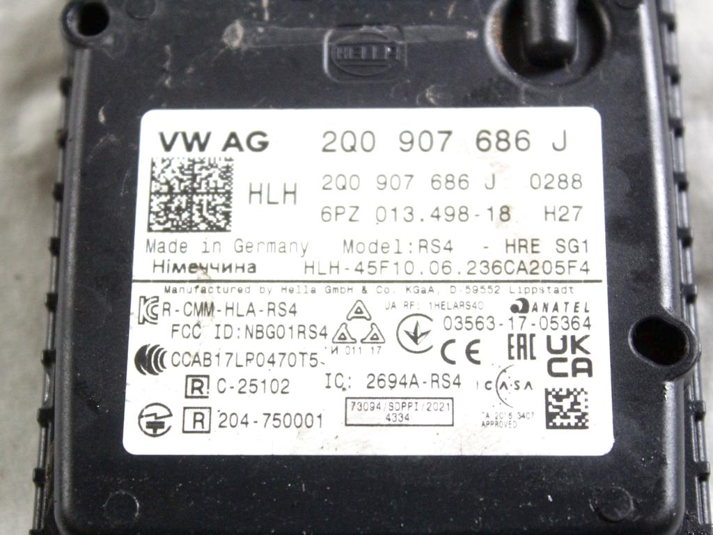 2Q0907686J SENORE RADAR ANGOLO CIECO POSTERIORE LATO DESTRO VOLKSWAGEN GOLF 8 GTD 2.0 D 147KW 5P (2023) RICAMBIO USATO
