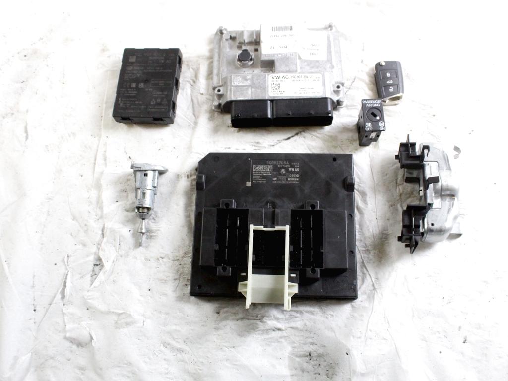 05C907394D KIT ACCENSIONE AVVIAMENTO VOLKSWAGEN T-ROC 1.0 B 81KW 6M 5P (2023) RICAMBIO USATO CON CENTRALINA MOTORE, BLOCCHETTI ACCENSIONE APERTURA CON CHIAVE 2Q0905861A 5Q1937084