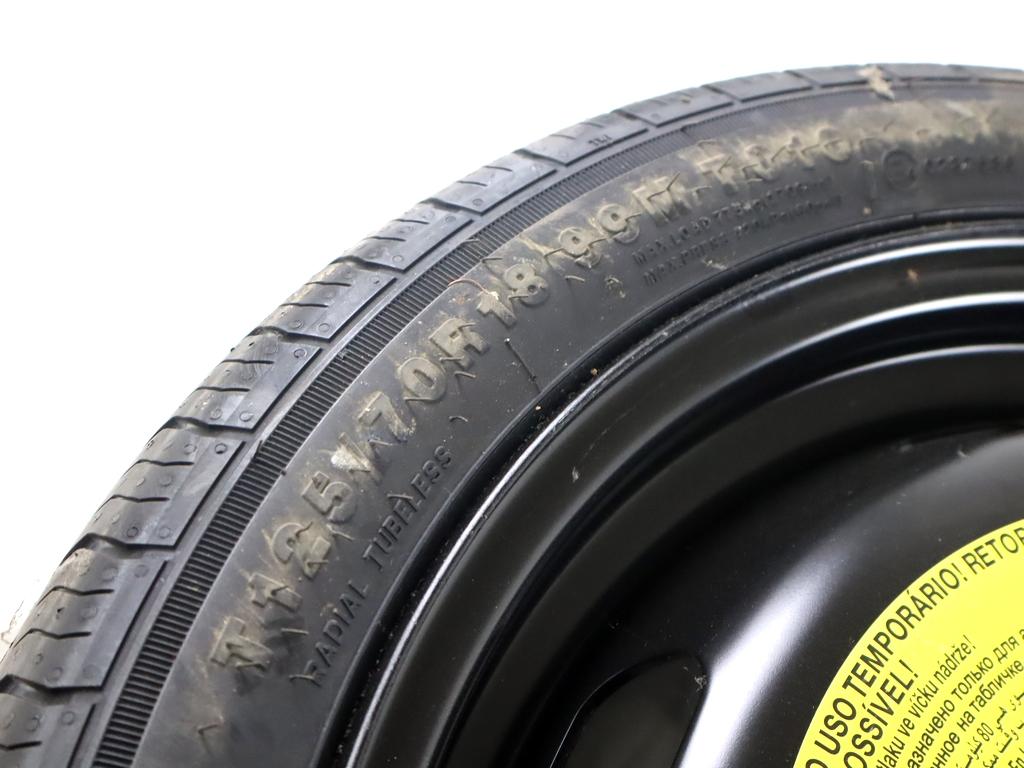 5Q0601027BT RUOTINO DI SCORTA LINGLONG T125/70 R18 99M VOLKSWAGEN T-ROC 1.0 B 81KW 6M 5P (2023) RICAMBIO USATO CON CERCHIO IN FERRO DA 18 POLLICI 5 FORI 3.5JX18H2 ET 25.5 INTERASSE 5X112
