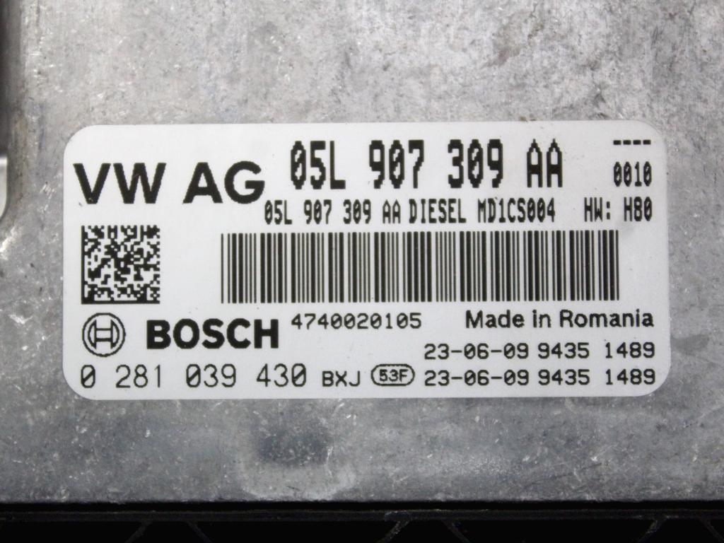 05L907309AA KIT ACCENSIONE AVVIAMENTO VOLKSWAGEN GOLF 8 GTD 2.0 D 147KW 5P (2023) RICAMBIO USATO CON CENTRALINA MOTORE, BLOCCHETTI ACCENSIONE APERTURA CON CHIAVE 5WA937086AT 2Q0905861B 5H0920340C