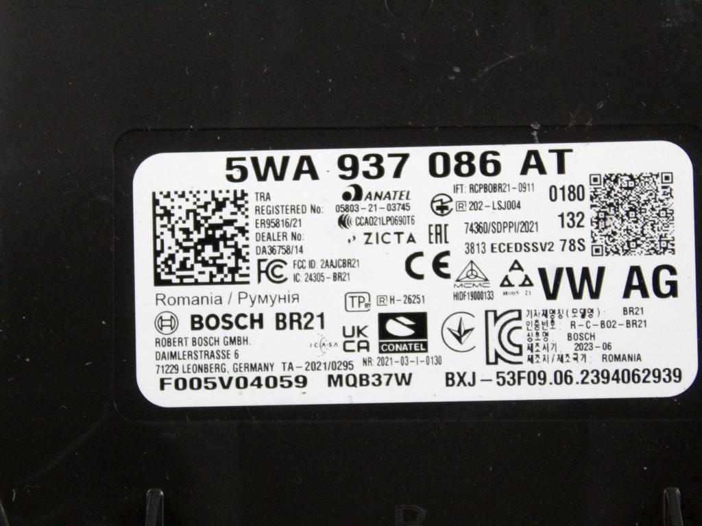 05L907309AA KIT ACCENSIONE AVVIAMENTO VOLKSWAGEN GOLF 8 GTD 2.0 D 147KW 5P (2023) RICAMBIO USATO CON CENTRALINA MOTORE, BLOCCHETTI ACCENSIONE APERTURA CON CHIAVE 5WA937086AT 2Q0905861B 5H0920340C