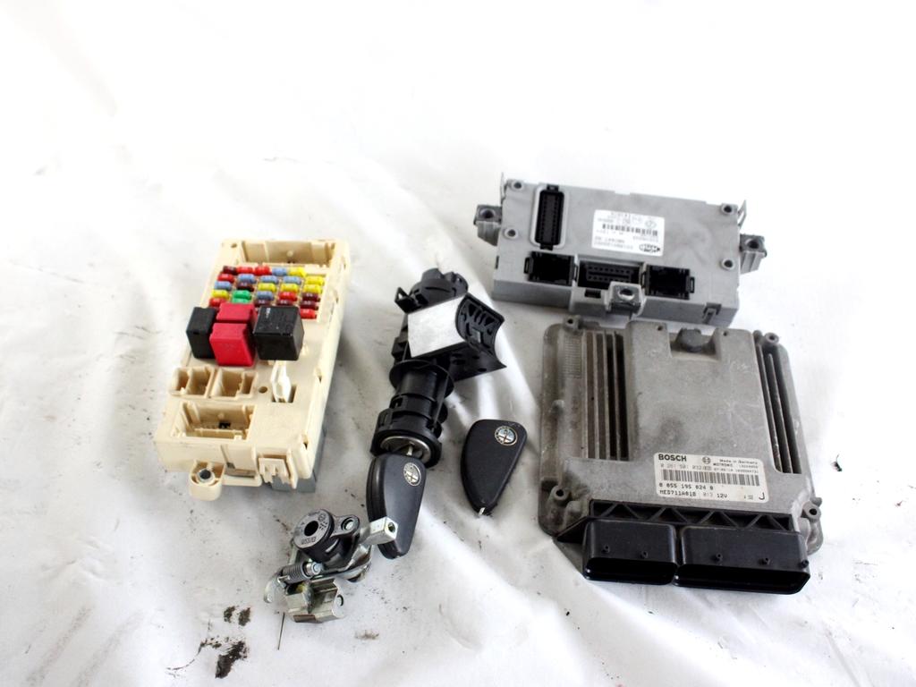 55195024 KIT ACCENSIONE AVVIAMENTO ALFA ROMEO GT 2.0 B 122KW 5M 3P (2007) RICAMBIO USATO CON CENTRALINA MOTORE, BLOCCHETTI ACCENSIONE APERTURA CON CHIAVE 50506303 46558758