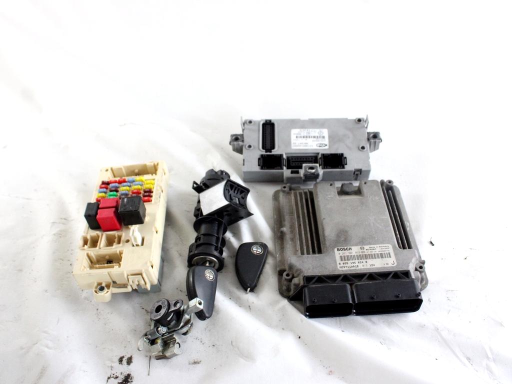 55195024 KIT ACCENSIONE AVVIAMENTO ALFA ROMEO GT 2.0 B 122KW 5M 3P (2007) RICAMBIO USATO CON CENTRALINA MOTORE, BLOCCHETTI ACCENSIONE APERTURA CON CHIAVE 50506303 46558758