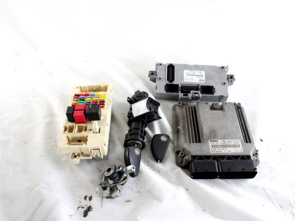 55195024 KIT ACCENSIONE AVVIAMENTO ALFA ROMEO GT 2.0 B 122KW 5M 3P (2007) RICAMBIO USATO CON CENTRALINA MOTORE, BLOCCHETTI ACCENSIONE APERTURA CON CHIAVE 50506303 46558758