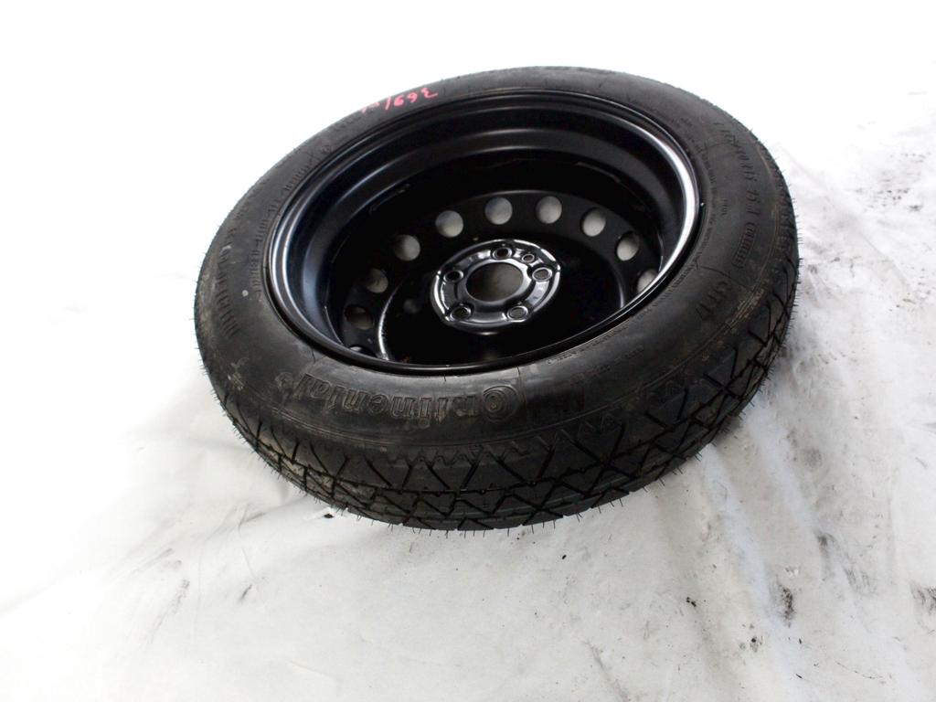 46756194 RUOTINO DI SCORTA CONTINENTAL T125/80 R15 95M ALFA ROMEO GT 2.0 B 122KW 5M 3P (2007) RICAMBIO USATO CON CERCHIO IN FERRO DA 15 POLLICI 5 FORI 4,00BX15H ET35 INTERASSE 5X100 
