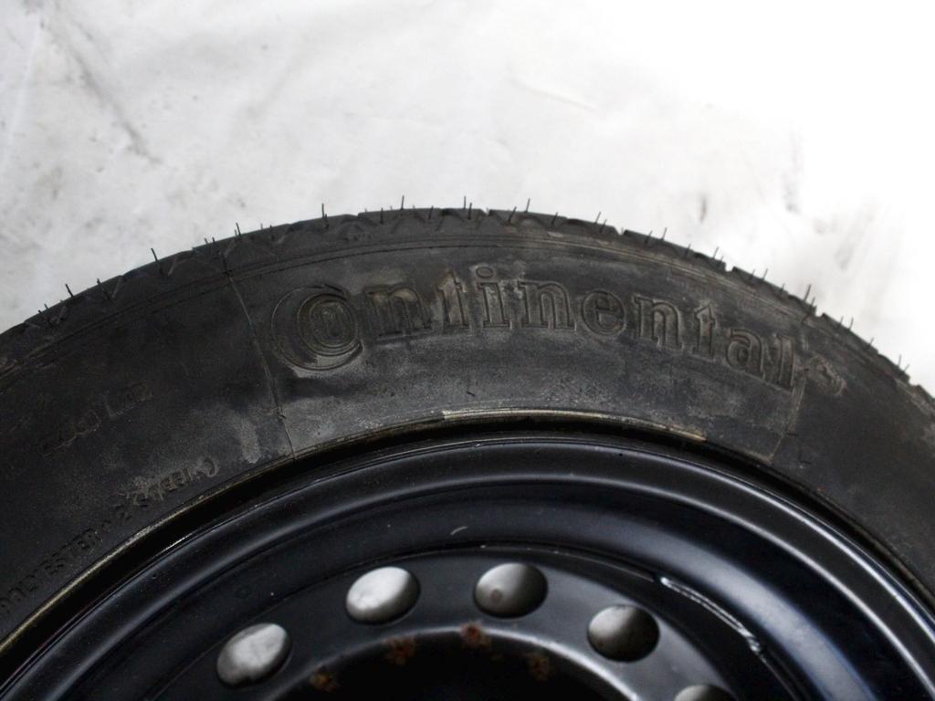 46756194 RUOTINO DI SCORTA CONTINENTAL T125/80 R15 95M ALFA ROMEO GT 2.0 B 122KW 5M 3P (2007) RICAMBIO USATO CON CERCHIO IN FERRO DA 15 POLLICI 5 FORI 4,00BX15H ET35 INTERASSE 5X100 