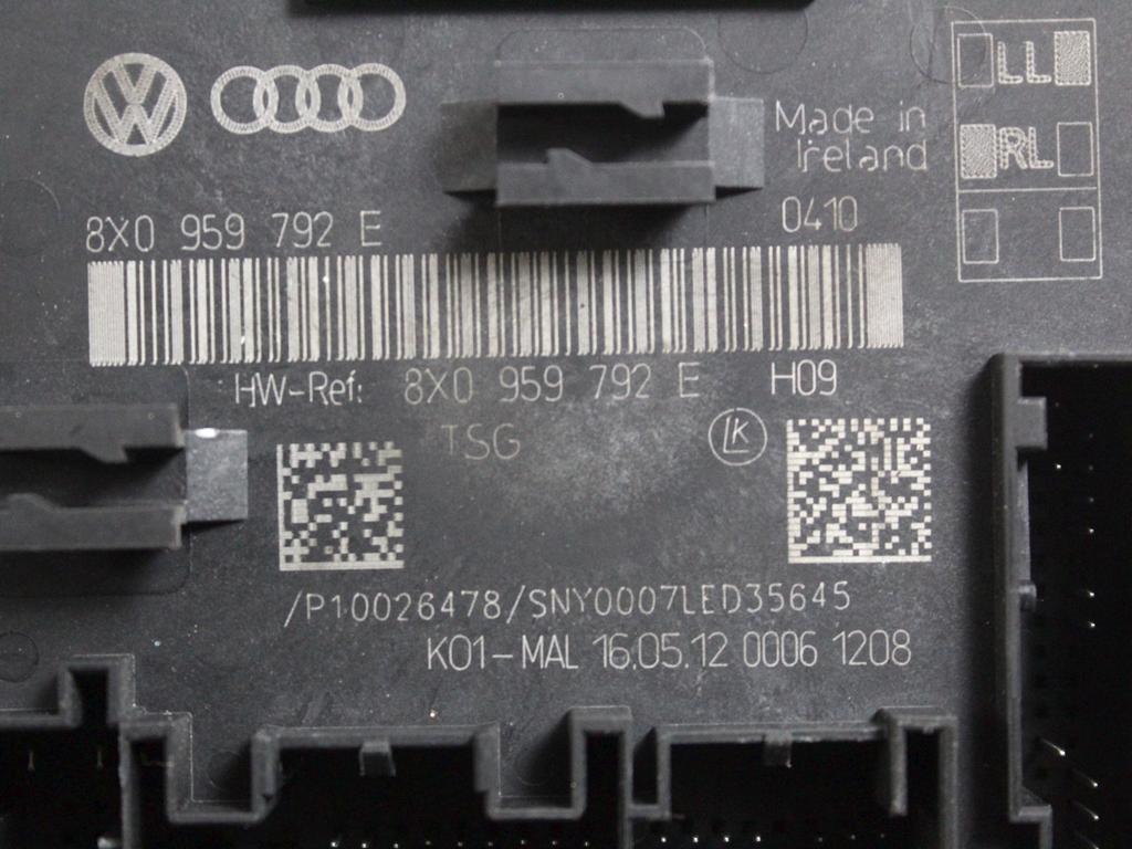 8X0959792E CENTRALINA PORTA ANTERIORE DESTRA AUDI Q3 2.0 D 103 KW 5P (2013) RICAMBIO USATO