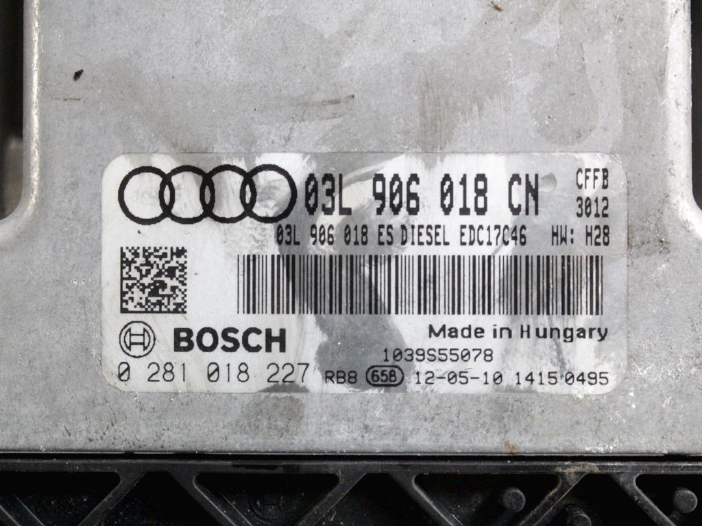 03L906018CN KIT ACCENSIONE AVVIAMENTO AUDI Q3 2.0 D 103 KW 5P (2013) RICAMBIO USATO CON CENTRALINA MOTORE, QUADRO STRUMENTI CONTACHILOMETRI, BLOCCHETTI ACCENSIONE AVVIAMENTO CON CHIAVE 8X0907063K