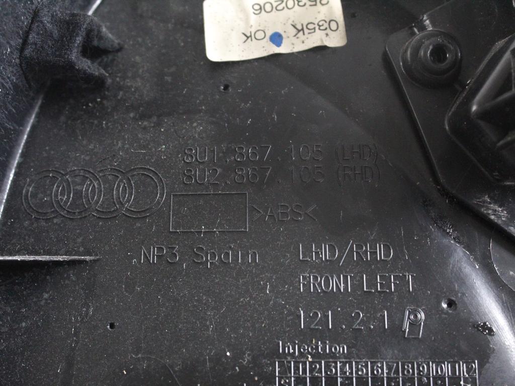8U1867105 PANNELLO INTERNO PORTA ANTERIORE SINISTRA AUDI Q3 2.0 D 103 KW 5P (2013) RICAMBIO USATO