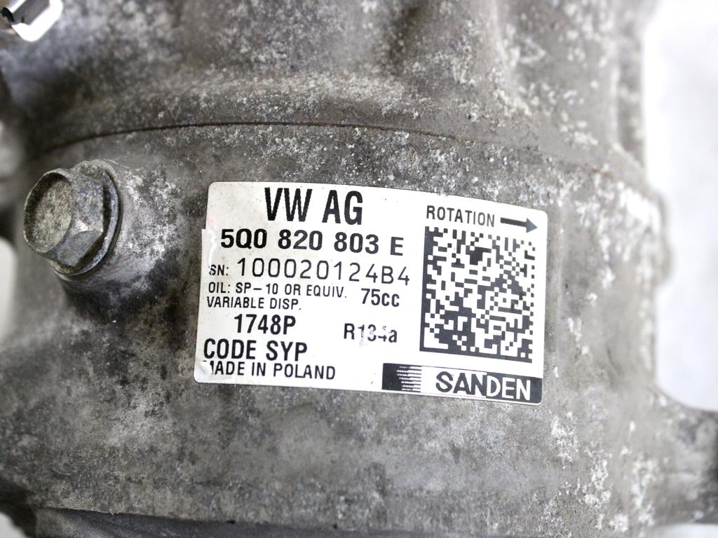 5Q0820803E COMPRESSORE CLIMATIZZATORE CLIMA A/C SKODA RAPID 1.6 D 66KW 5M 5P (2015) RICAMBIO USATO