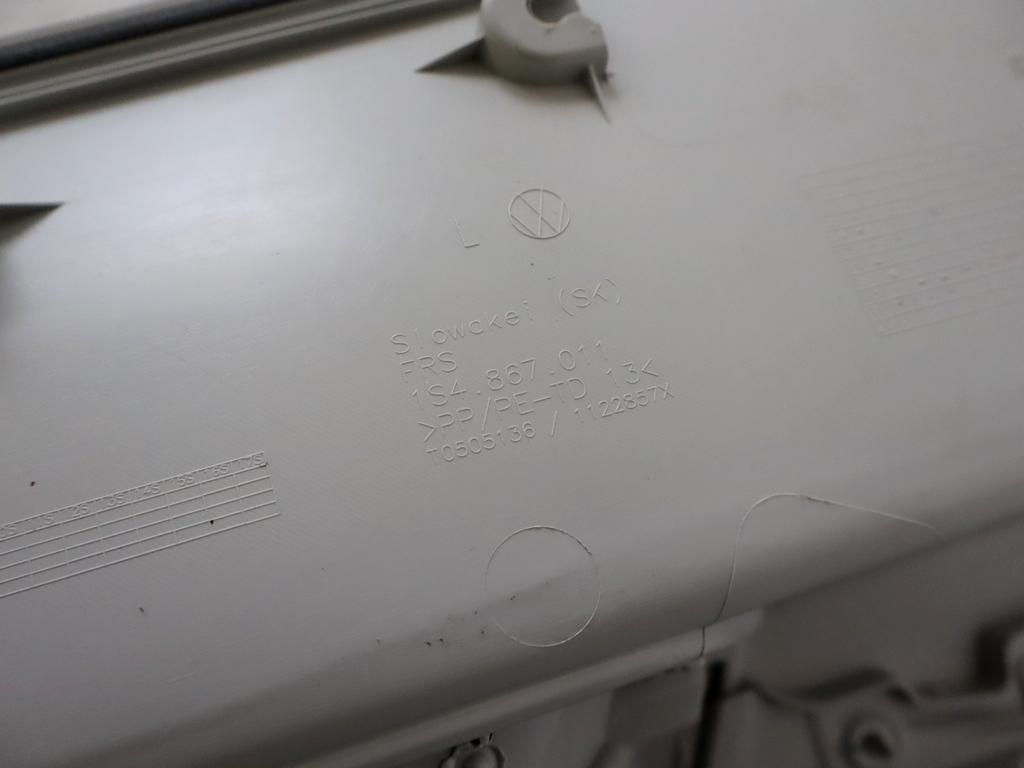 1S4867011BE PANNELLO INTERNO PORTA ANTERIORE SINISTRA VOLKSWAGEN UP 1.0 M 50KW 5M 5P (2019) RICAMBIO USATO