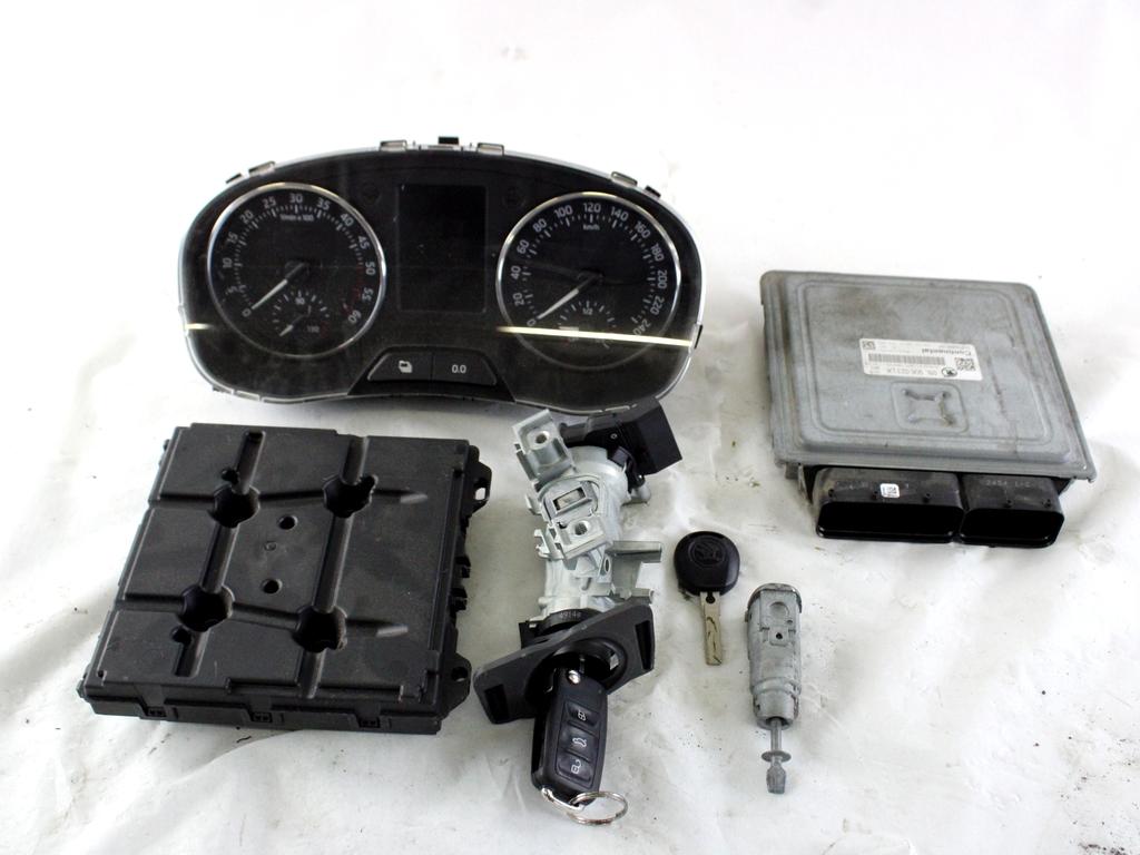 03L906023LK KIT ACCENSIONE AVVIAMENTO SKODA RAPID 1.6 D 66KW 5M 5P (2015) RICAMBIO USATO CON CENTRALINA MOTORE, BLOCCHETTI ACCENSIONE APERTURA, QUADRO STRUMENTI CONTACHILOMETRI 6R0937086R 6RA905865A