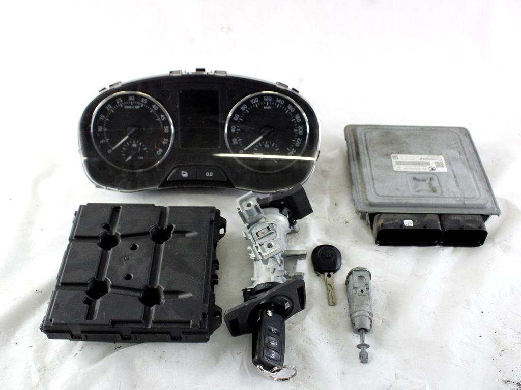 03L906023LK KIT ACCENSIONE AVVIAMENTO SKODA RAPID 1.6 D 66KW 5M 5P (2015) RICAMBIO USATO CON CENTRALINA MOTORE, BLOCCHETTI ACCENSIONE APERTURA, QUADRO STRUMENTI CONTACHILOMETRI 6R0937086R 6RA905865A