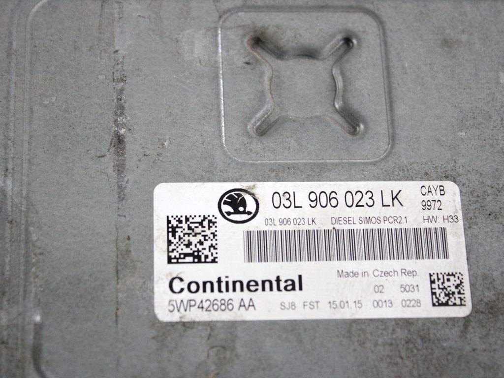 03L906023LK KIT ACCENSIONE AVVIAMENTO SKODA RAPID 1.6 D 66KW 5M 5P (2015) RICAMBIO USATO CON CENTRALINA MOTORE, BLOCCHETTI ACCENSIONE APERTURA, QUADRO STRUMENTI CONTACHILOMETRI 6R0937086R 6RA905865A