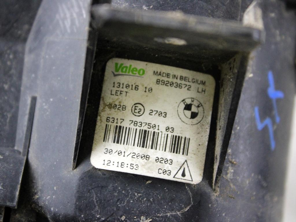 63177837501 FARO FANALE PROIETTORE FENDINEBBIA ANTERIORE SINISTRO BMW SERIE 1 123D E82 2.0 D 150KW 6M 2P (2009) RICAMBIO USATO 