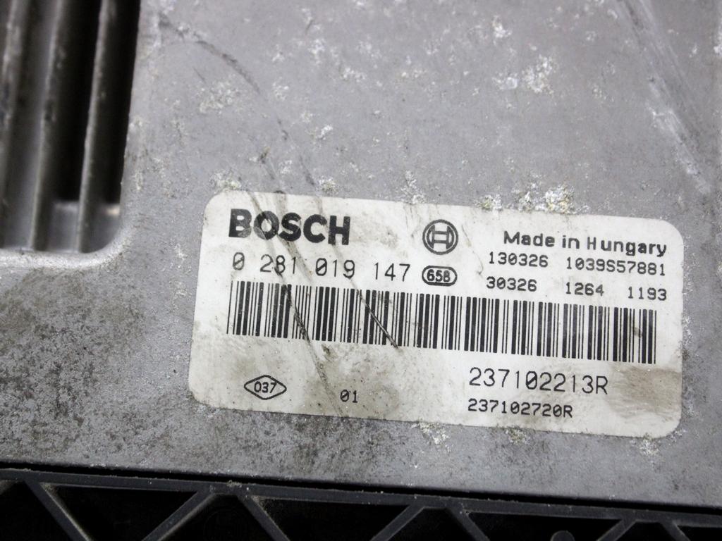 237102213R KIT ACCENSIONE AVVIAMENTO DACIA DOKKER 1.5 D 66KW 5M 5P (2013) RICAMBIO USATO CON CENTRALINA MOTORE, BLOCCHETTI ACCENSIONE APERTURA CON CHIAVE 285916556R 284B14559R