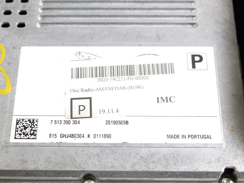J9D3-19C211-PD AUTORADIO LAND ROVER RANGE ROVER EVOQUE L551 MHEV 2.0 I 4X4 110KW AUT 5P (2019) RICAMBIO USATO (NON FORNIAMO CODICE AUTORADIO, MA SOLO NUMERO DI TELAIO VEICOLO)
