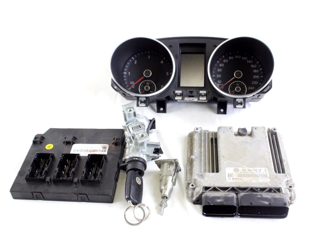 03L906022LF KIT ACCENSIONE AVVIAMENTO VOLKSWAGEN GOLF 6 2.0 D 81KW 5M 5P (2009) RICAMBIO USATO CON CENTRALINA MOTORE, QUADRO STRUMENTI, BLOCCHETTI ACCENSIONE APERTURA CON CHIAVE 1K0937086A 5K0920860E