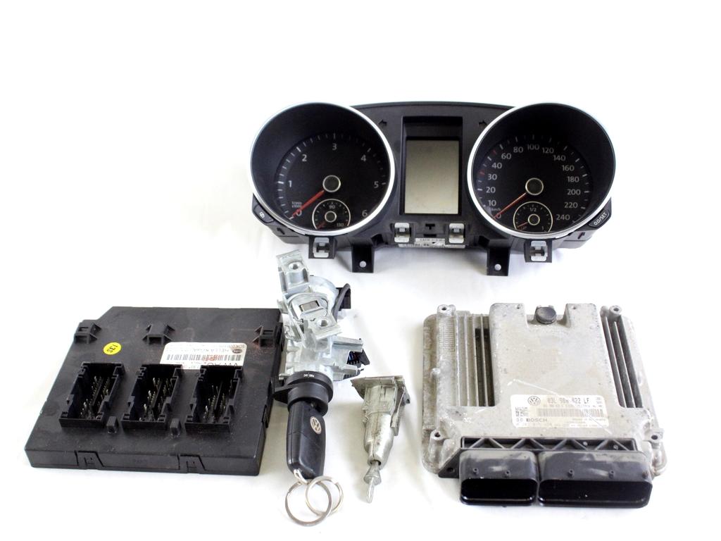 03L906022LF KIT ACCENSIONE AVVIAMENTO VOLKSWAGEN GOLF 6 2.0 D 81KW 5M 5P (2009) RICAMBIO USATO CON CENTRALINA MOTORE, QUADRO STRUMENTI, BLOCCHETTI ACCENSIONE APERTURA CON CHIAVE 1K0937086A 5K0920860E