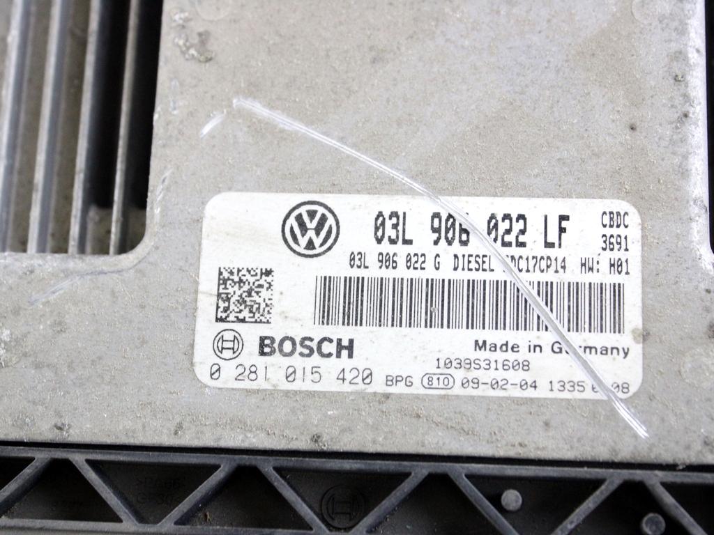03L906022LF KIT ACCENSIONE AVVIAMENTO VOLKSWAGEN GOLF 6 2.0 D 81KW 5M 5P (2009) RICAMBIO USATO CON CENTRALINA MOTORE, QUADRO STRUMENTI, BLOCCHETTI ACCENSIONE APERTURA CON CHIAVE 1K0937086A 5K0920860E
