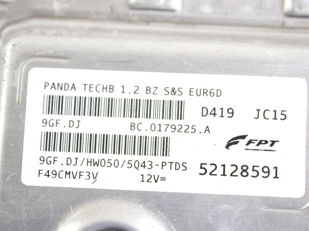 52128591 KIT ACCENSIONE AVVIAMENTO FIAT PANDA 1.2 B 51KW 5M 5P (2020) RICAMBIO USATO CON CENTRALINA MOTORE BLOCCHETTI ACCENSIONE APERTURA CON CHIAVE 51800628 52128589