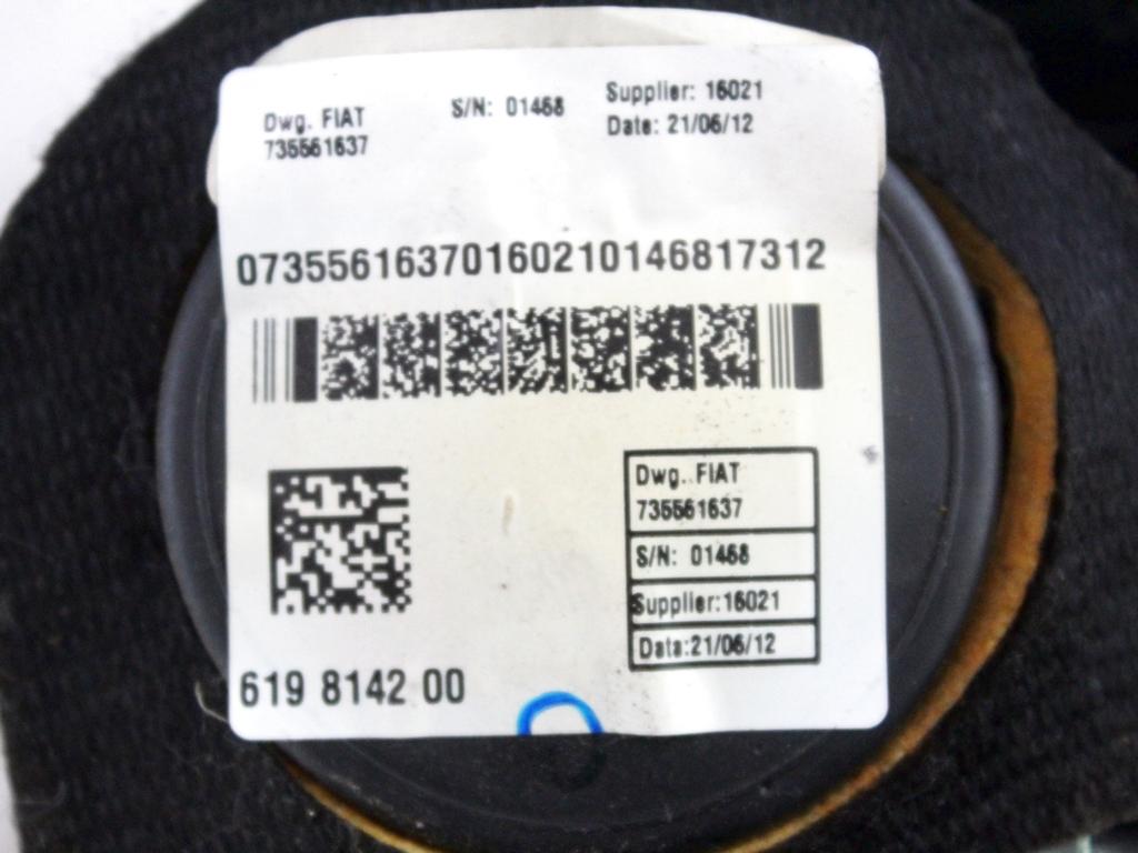 735561637 CINTURA DI SICUREZZA POSTERIORE FIAT PANDA 1.2 G 51KW 5M 5P (2013) RICAMBIO USATO
