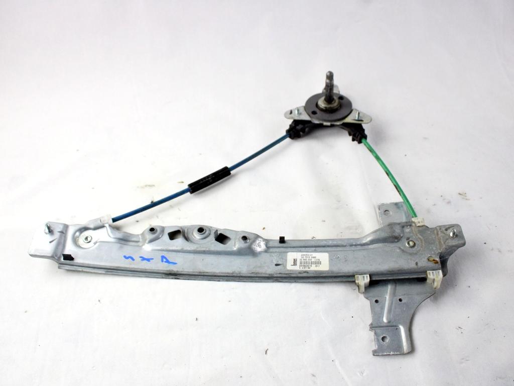 9673153980 MECCANISMO ALZA-VETRO ALZA-CRISTALLO PORTA POSTERIORE SINISTRA MANUALE PEUGEOT 208 1.6 D 55KW 5M 5P (2017) RICAMBIO USATO