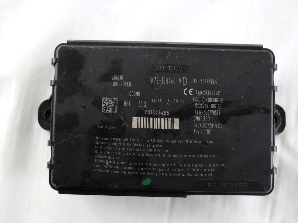 GX73-12C520-FAF KIT ACCENSIONE AVVIAMENTO JAGUAR XE X760 2.0 D 132KW AUT 4P (2015) RICAMBIO USATO CON CENTRALINA MOTORE, QUADRO STRUMENTI CONTACHILOMETRI, CON BLOCCHETTI ACCENSIONE APERTURA CON CHIAVE T4N20222 FK72-19H440-AD