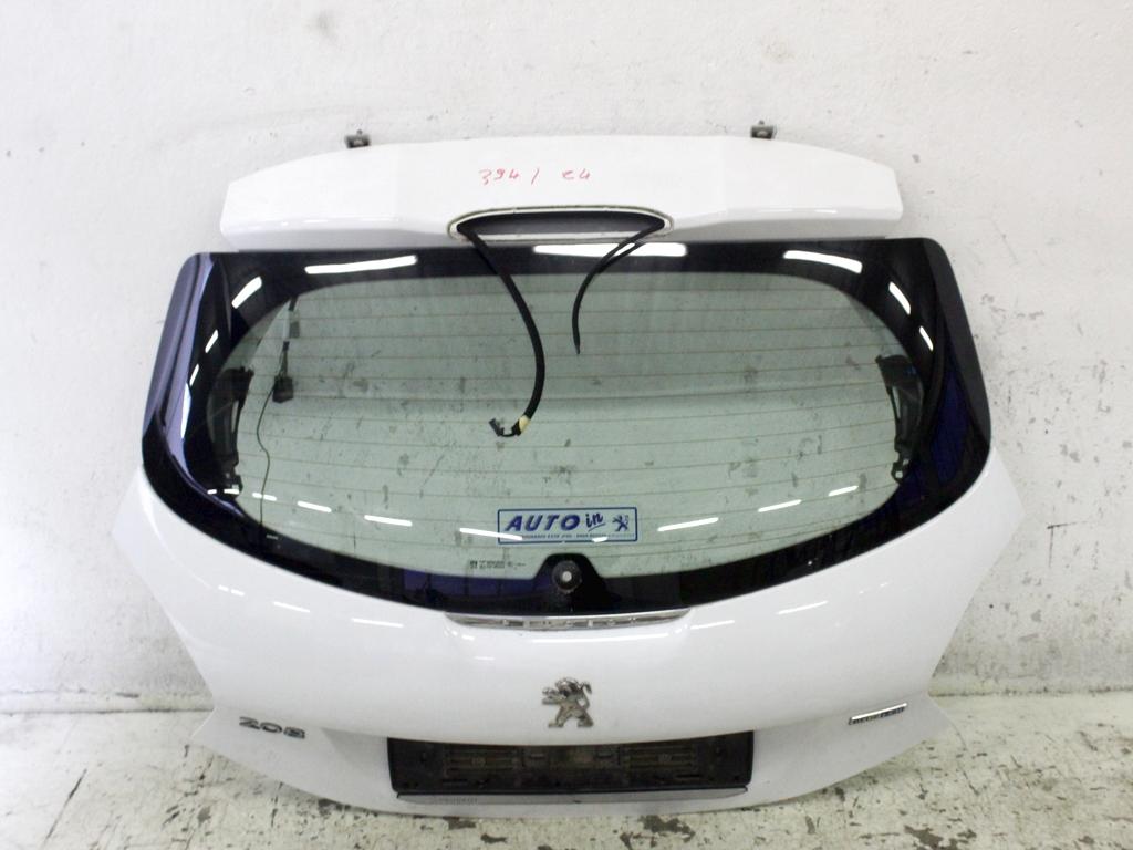 9810682180 PORTELLONE COFANO POSTERIORE BAULE PEUGEOT 208 1.6 D 55KW 5M 5P (2017) RICAMBIO USATO CON LUNOTTO TERMICO