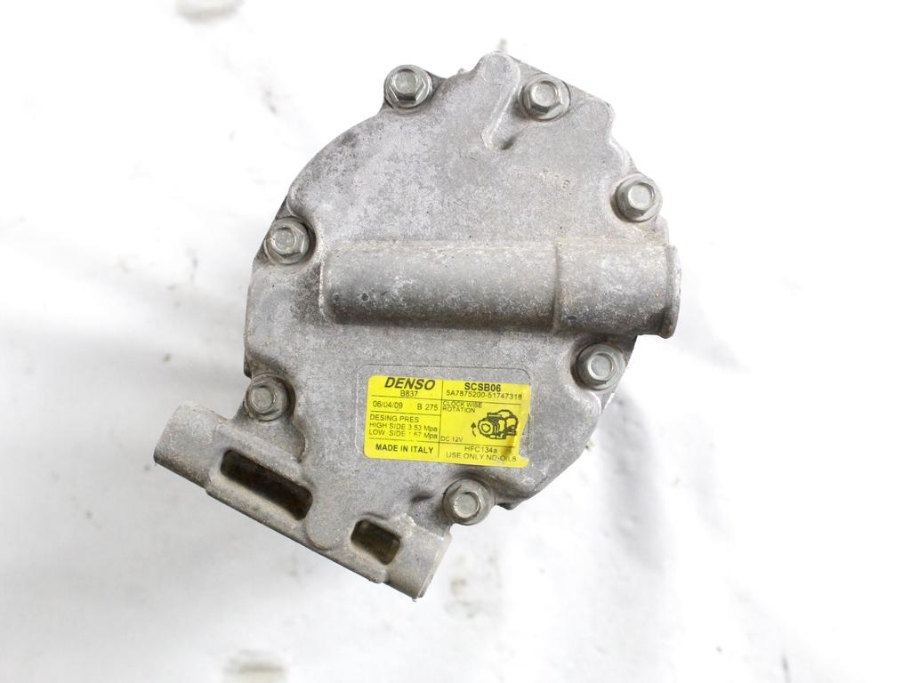 51747318 COMPRESSORE CLIMATIZZATORE CLIMA A/C FIAT PANDA 1.2 M 44KW 5M 5P (2009) RICAMBIO USATO