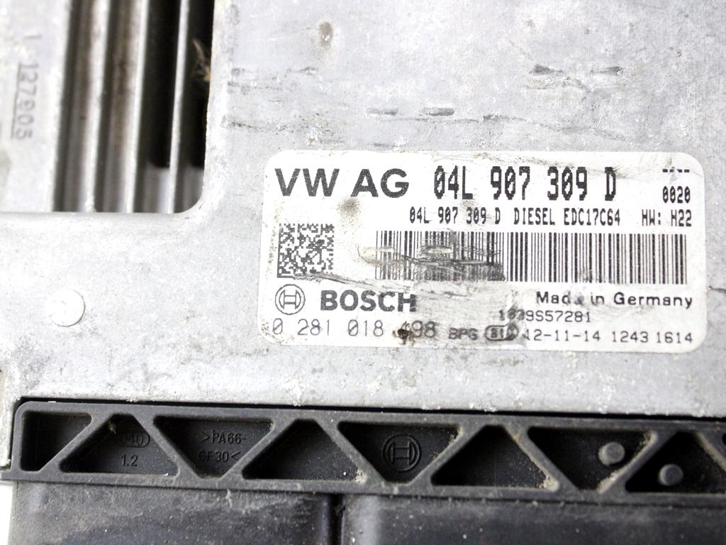 04L907309D CENTRALINA INIEZIONE MOTORE VOLKSWAGEN GOLF 7 2.0 D 110KW 6M 5P (2013) RICAMBIO USATO 
