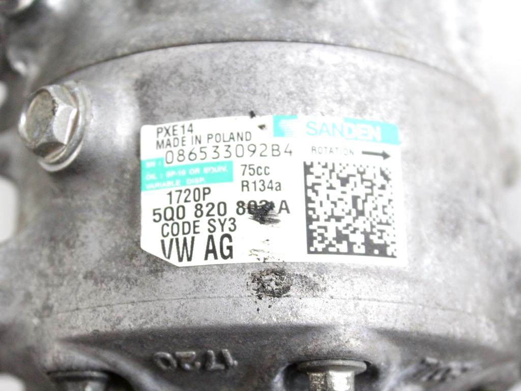 5Q0820803A COMPRESSORE CLIMATIZZATORE CLIMA A/C VOLKSWAGEN GOLF 7 2.0 D 110KW 6M 5P (2013) RICAMBIO USATO