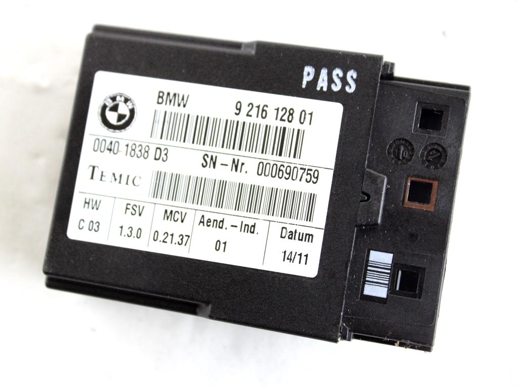 9216128 CENTRALINA MODULO SEDILE BMW SERIE 3 320D E92 2.0 D 135KW 6M 2P (2011) RICAMBIO USATO