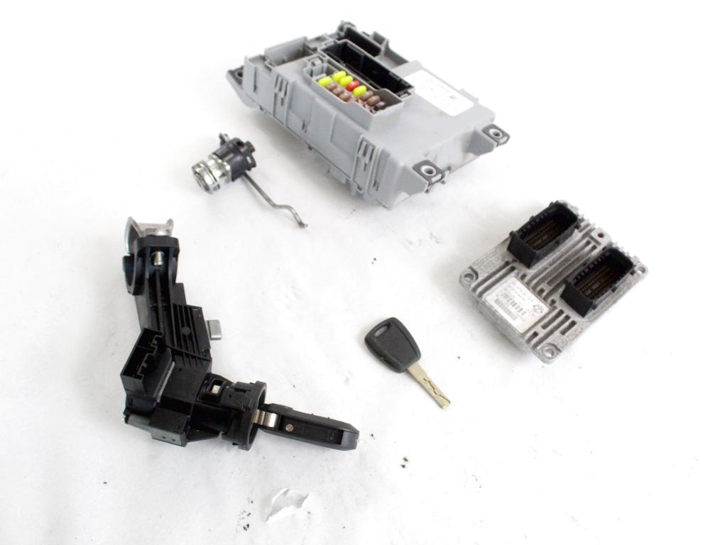 51899832 KIT ACCENSIONE AVVIAMENTO FIAT PUNTO EVO 1.2 B 51KW 5M 3P (2011) RICAMBIO USATO CON CENTRALINA MOTORE, BLOCCHETTI ACCENSIONE APERTURA CON CHIAVE 51869094