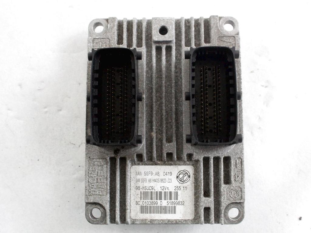 51899832 KIT ACCENSIONE AVVIAMENTO FIAT PUNTO EVO 1.2 B 51KW 5M 3P (2011) RICAMBIO USATO CON CENTRALINA MOTORE, BLOCCHETTI ACCENSIONE APERTURA CON CHIAVE 51869094