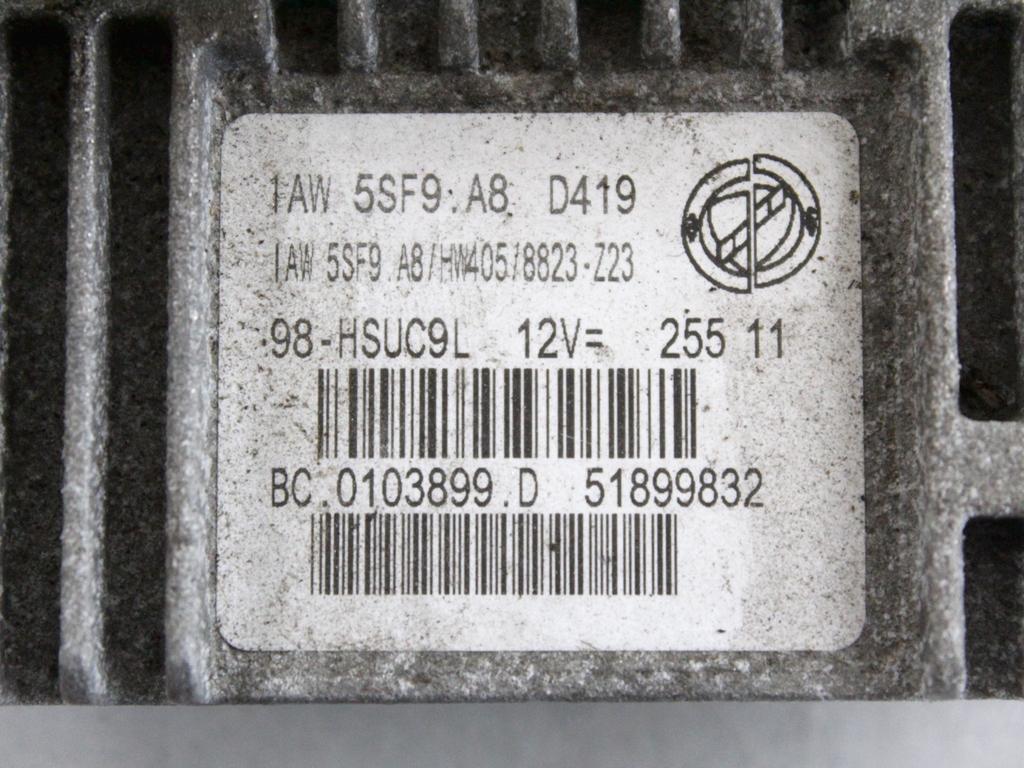 51899832 KIT ACCENSIONE AVVIAMENTO FIAT PUNTO EVO 1.2 B 51KW 5M 3P (2011) RICAMBIO USATO CON CENTRALINA MOTORE, BLOCCHETTI ACCENSIONE APERTURA CON CHIAVE 51869094