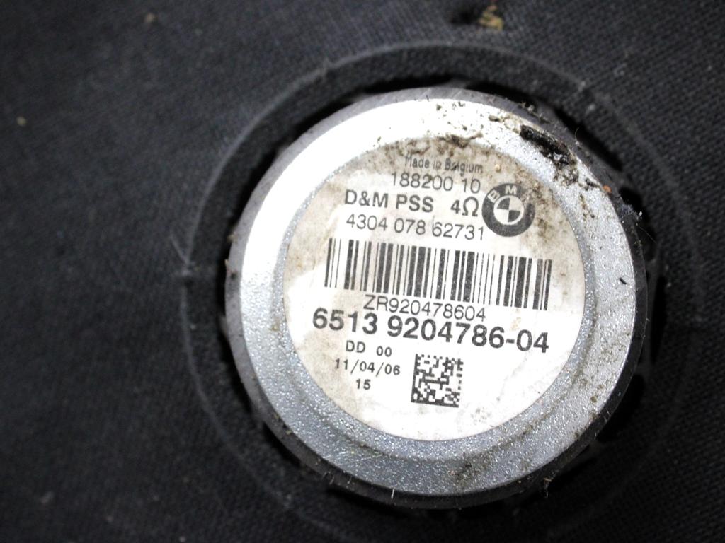 65139204786 CASSA ALTOPARLANTE SUBWOFER LATO DESTRO BMW SERIE 3 320D E92 2.0 D 135KW 6M 2P (2011) RICAMBIO USATO