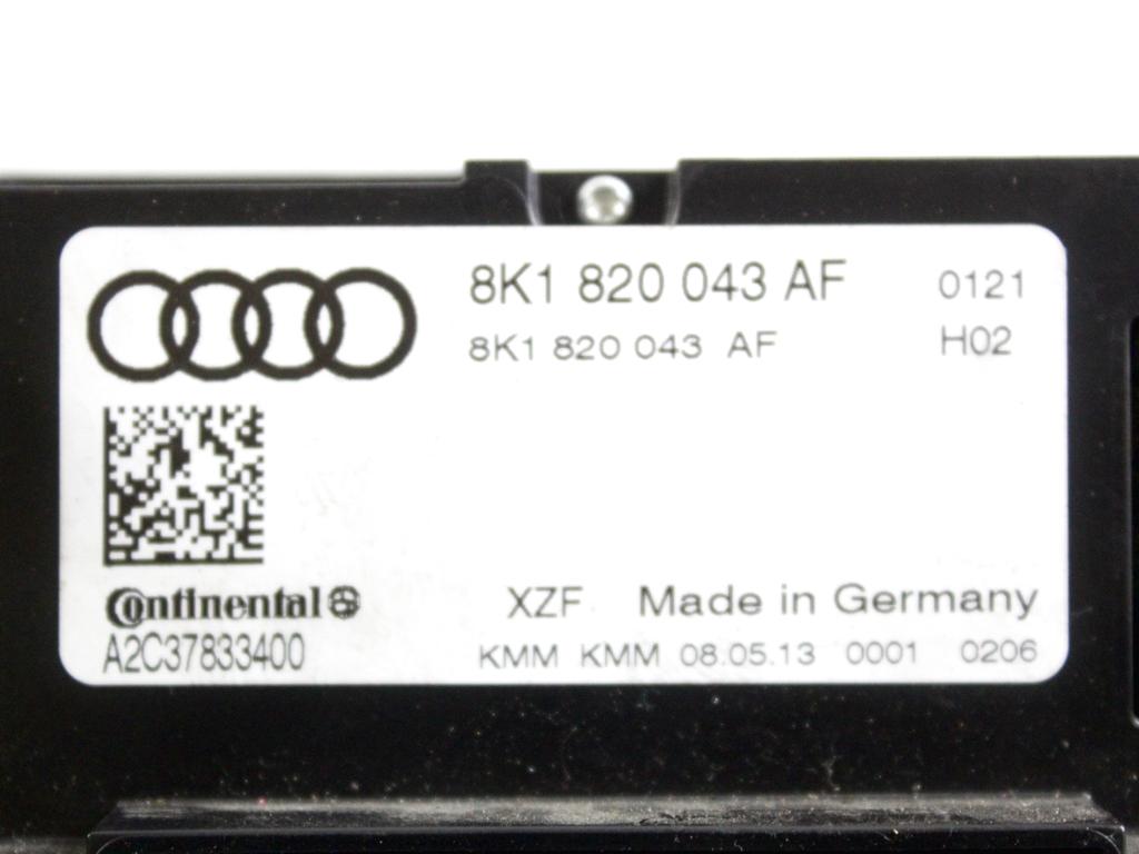 8K1820043AF CENTRALINA GRUPPO DI COMANDO CLIMATIZZATORE CLIMA A/C AUTOMATICO AUDI A5 SPORTBACK 2.0 D 130KW 4X4 5P AUT (2013) RICAMBIO USATO